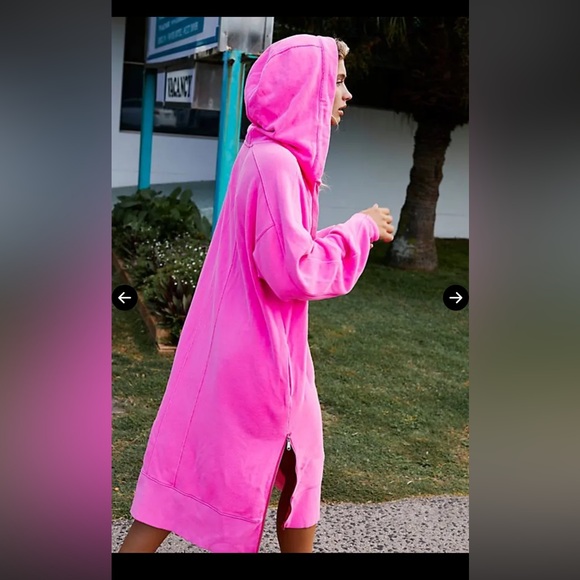 Free People Movement Spur of the Moment Solid Hoodie Dress Pink medium - Picture 4 of 13